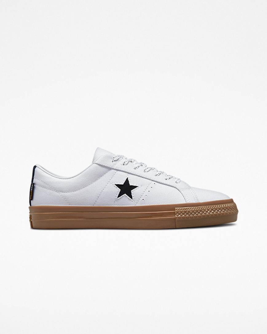 Skate Topanky Converse One Star Pro Cordura Platene Damske Biele Čierne | SK OIGJA7